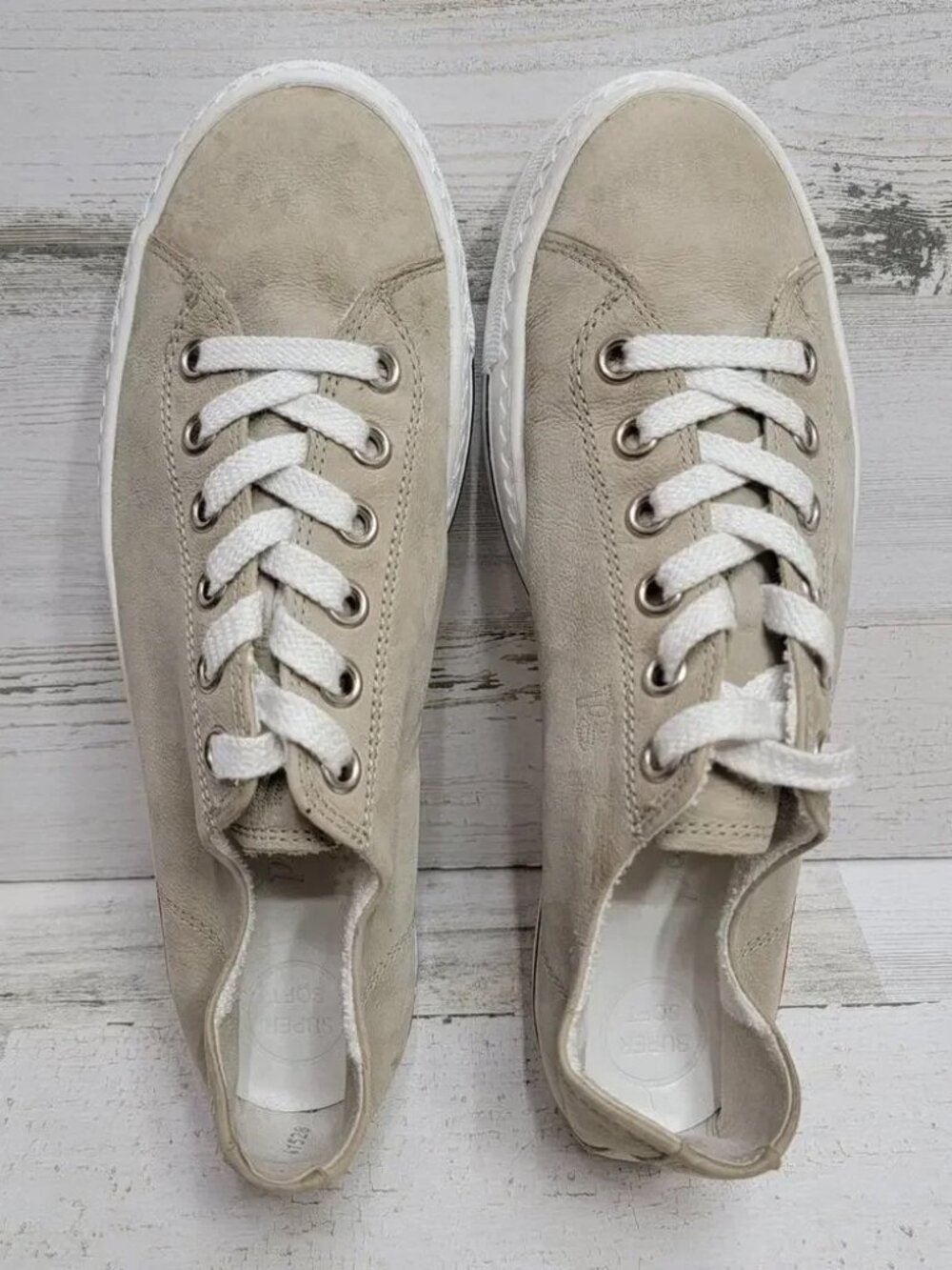 PAUL GREEN DAMEN MICROSUEDE SNEAKERS, SIZE 7 UK - 9 US